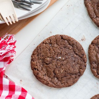 Salted double chocolate chip cookies