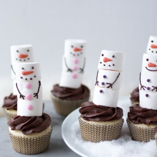 Sneeuwman cupcakes